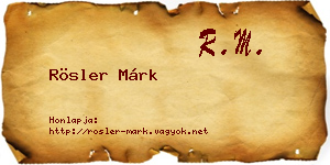 Rösler Márk névjegykártya